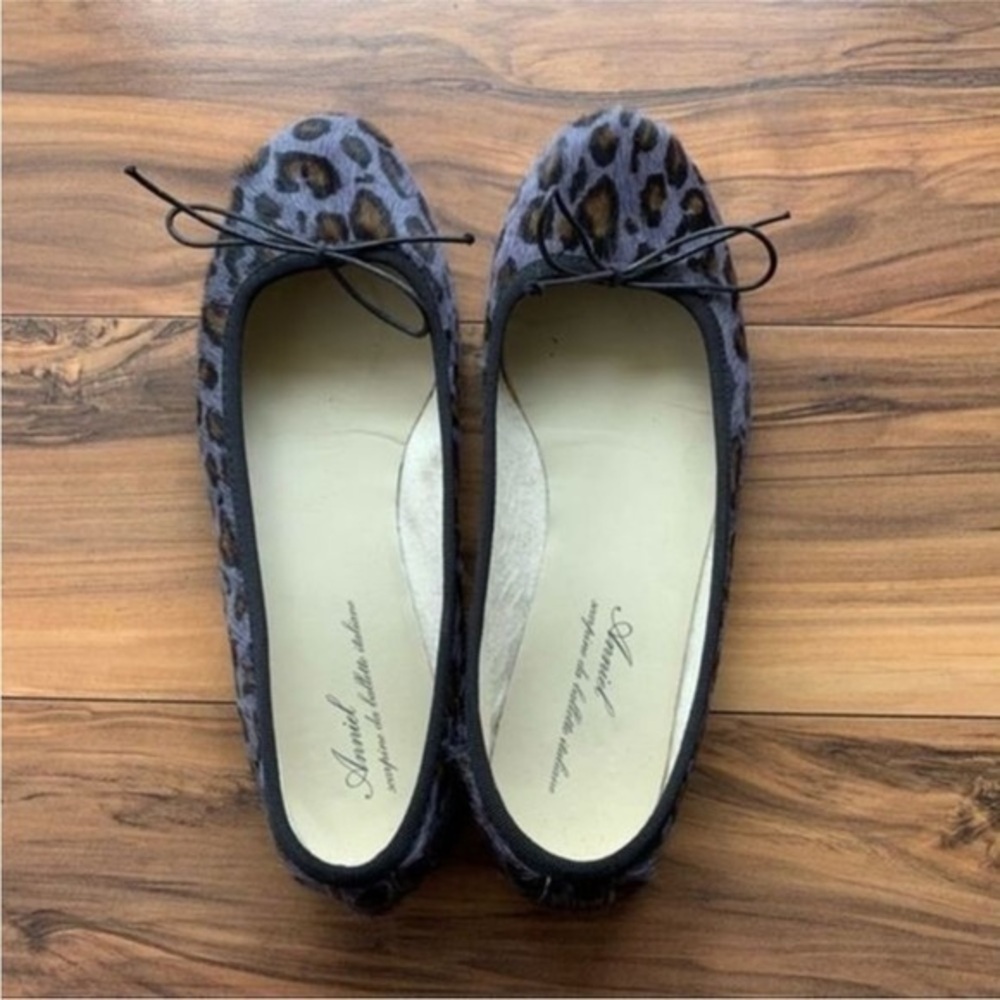 Anniel purple calf animal print ballet flats 8